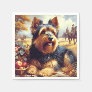 Servilleta De Papel Pintura de Terrier Australiano Vintage