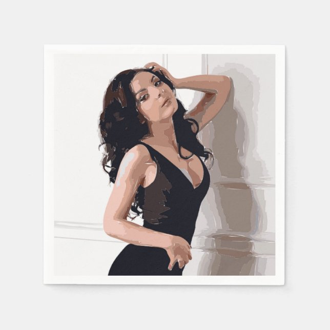 SERVILLETA DE PAPEL PINTURA DE UNA MUJER (Anverso)