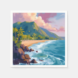 Servilleta De Papel Pintura de viaje de la costa de las montañas de Fi
