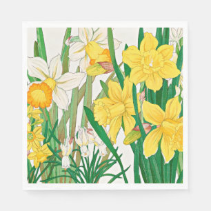 Servilleta De Papel Pintura de xilografía de narciso