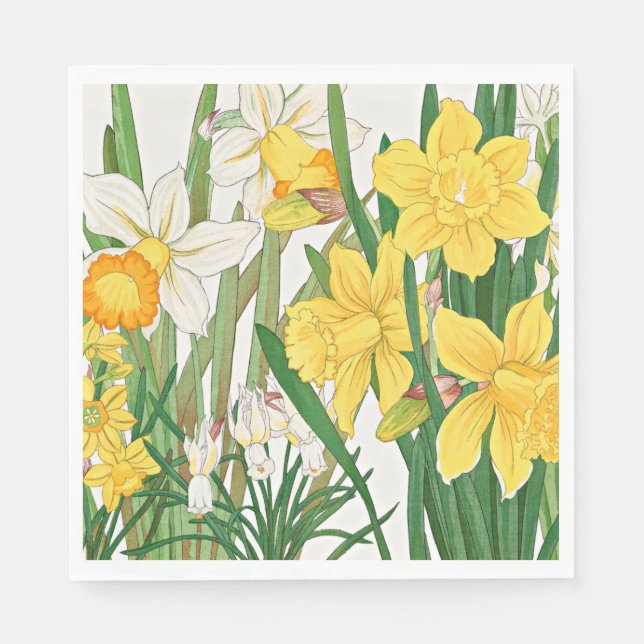 Servilleta De Papel Pintura de xilografía de narciso (Anverso)