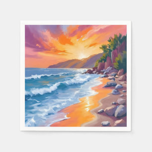 Servilleta De Papel Pintura del atardecer de Napili Bay Maui Hawaii