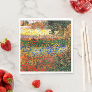 Servilleta De Papel Pintura del jardín de flores de Van Gogh,