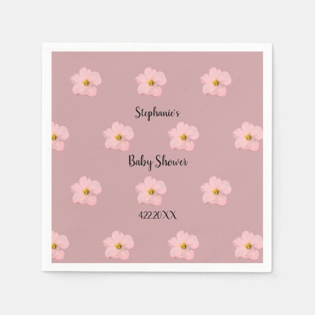 Servilleta De Papel Pintura del patrón de Baby Shower Petunia floral r (Anverso)