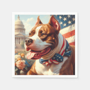 Servilleta De Papel Pintura del Viejo Toro Terrier Americano