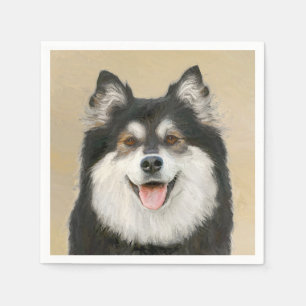 Servilleta De Papel Pintura finlandesa de Lapphund - Arte de Perro ori