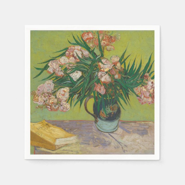 Servilleta De Papel Pintura floral de Vincent Van Gogh Oleander (Anverso)