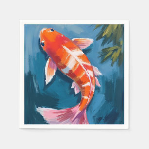 Servilleta De Papel Pintura Hermosa de Acuarela de Peces Koi