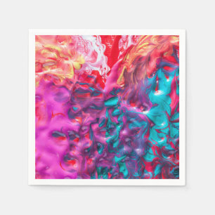 Servilleta De Papel Pintura húmeda paleta de arte abstracto colorido r