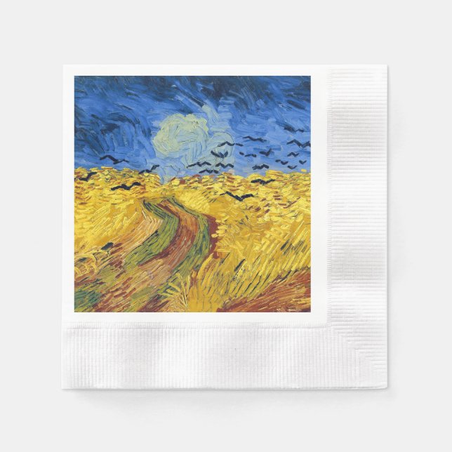 Servilleta De Papel Pintura impresionista de Van Gogh Wheat Fields (Anverso)