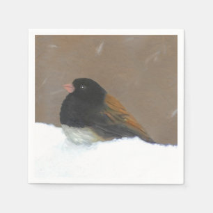 Servilleta De Papel Pintura Junco de Ojos Oscuros - Arte de pájaro ori