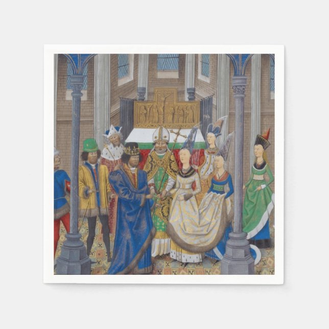 Servilleta De Papel Pintura medieval de Boda de raza mixta (Anverso)