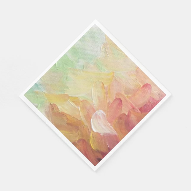 Servilleta De Papel Pintura moderna de oro rojo Verde azulado (Esquina)