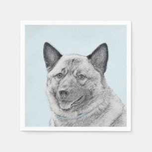 Servilleta De Papel Pintura noruega de elkhound - Arte original de per