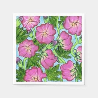 Servilleta De Papel Pintura original de Hollyhock Floral