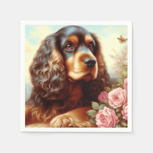 Servilleta De Papel Pintura vintage de Cocker Spaniel