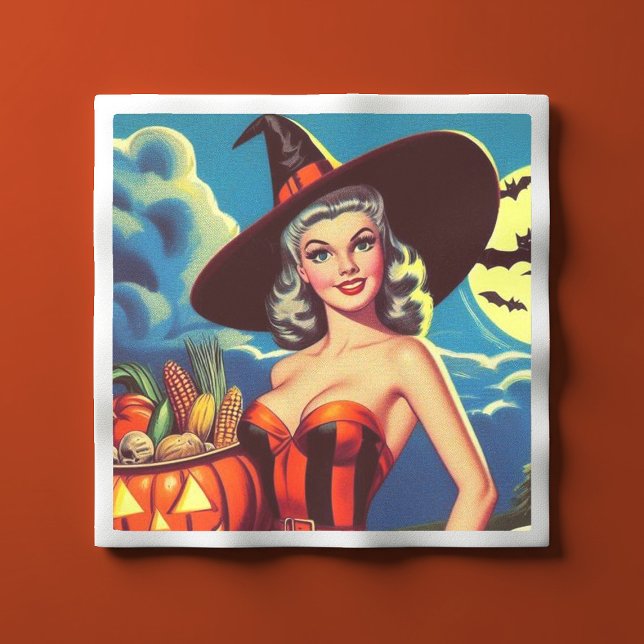 Servilleta De Papel Pinza de bruja retro halloween (Subido por el creador)