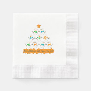Servilleta De Papel Pirámide de árboles de Navidad hecha de muñecos de