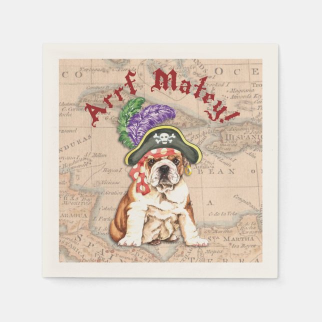 Servilleta De Papel Pirata bulldog (Anverso)