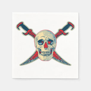 Servilleta De Papel Pirata (cráneo) - Papel de cóctel estándar blanco