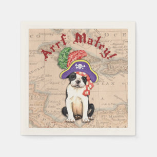 Servilleta De Papel Pirata de Boston Terrier