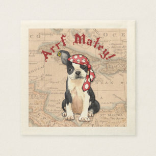 Servilleta De Papel Pirata de Boston Terrier