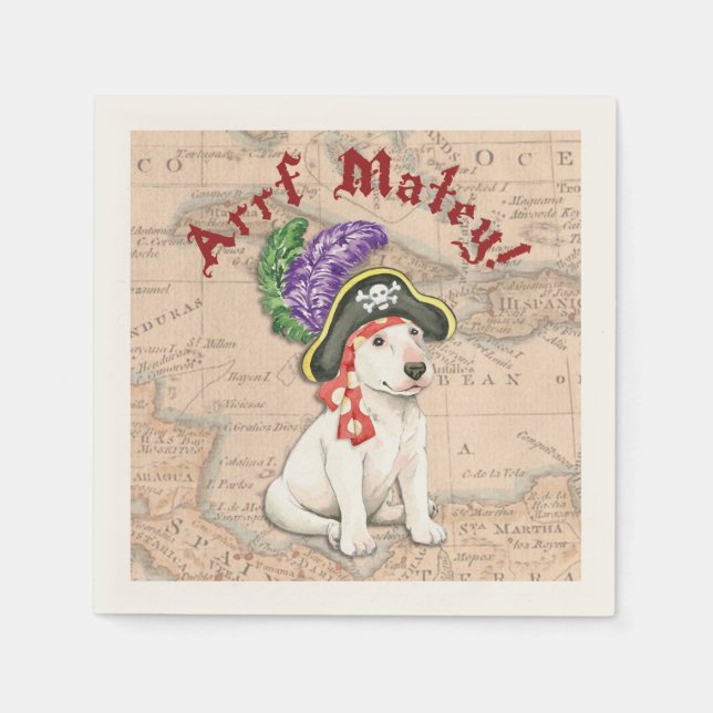 Servilleta De Papel Pirata de Bull Terrier (Anverso)