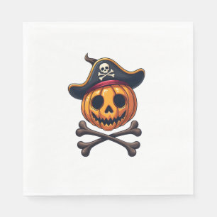 Servilleta De Papel Pirata de calabaza - camiseta de cráneo de Hallowe