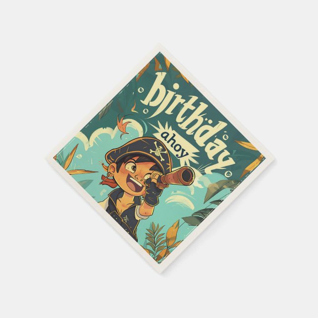 Servilleta De Papel ¡Pirata de Cumpleaños! (Borde)