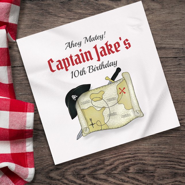 Servilleta De Papel Pirata de Fiesta de cumpleaños infantil lindo pers (Pirate custom paper napkin,)