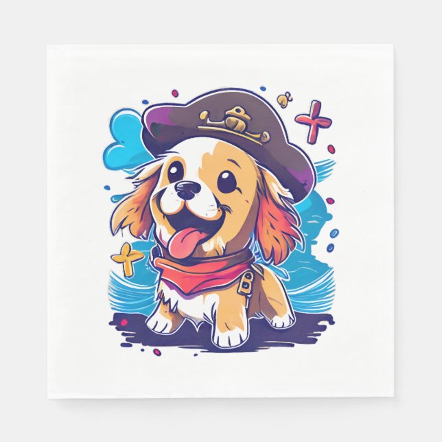 Servilleta De Papel Pirata de perro de Golden Retriever (Anverso)