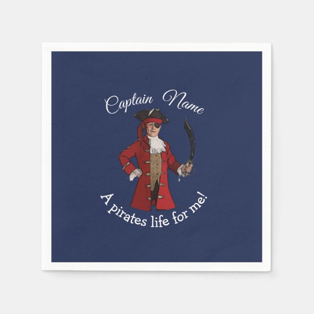 Servilleta De Papel Pirata Nautical Blue Boy (Anverso)