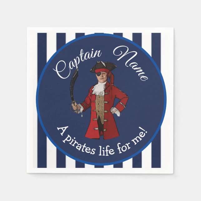 Servilleta De Papel Pirata Nautical Blue Boy (Anverso)