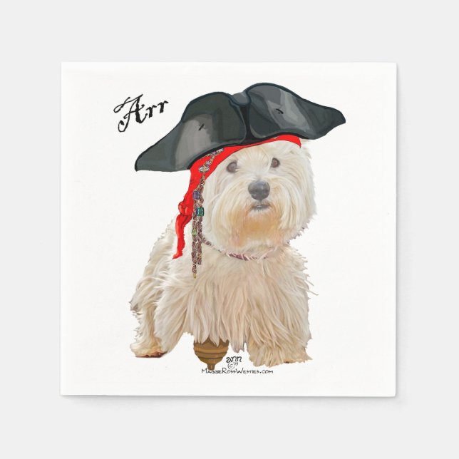 Servilleta De Papel Pirata Westie (Anverso)