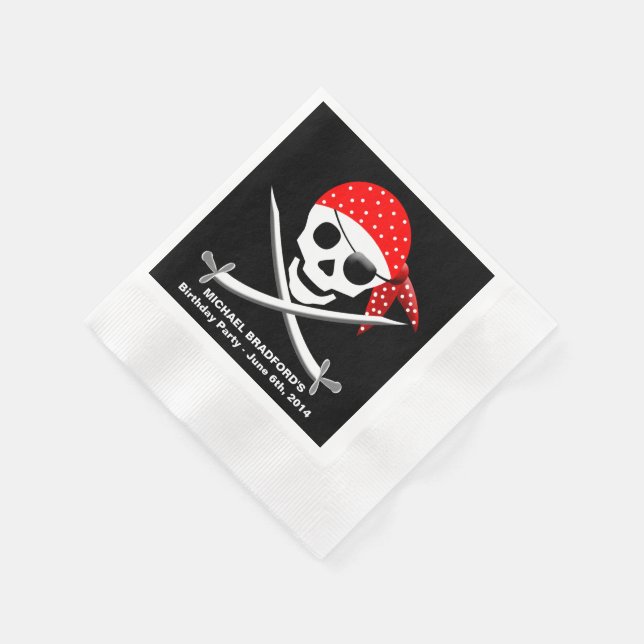 SERVILLETA DE PAPEL PIRATAS DE PAPEL FIESTA (50 POR ENVASE) (Borde)