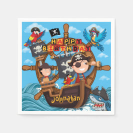 Servilleta De Papel Pirate Birthday Party Napkins for Kids