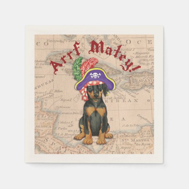 Servilleta De Papel Pirate Doberman Pinscher (Anverso)