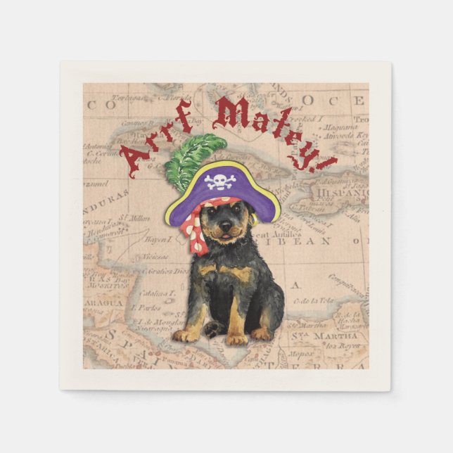 Servilleta De Papel Pirate Rottweiler (Anverso)