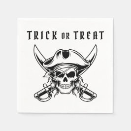 Servilleta De Papel Pirate Skull Trick Or Treat Halloween