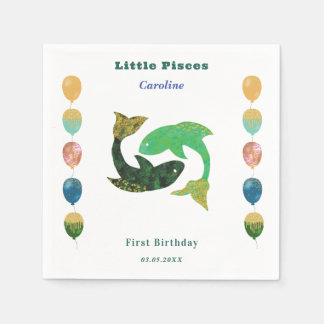 Servilleta De Papel Pisces Zodiac 1st Birthday Balloons & Artistic