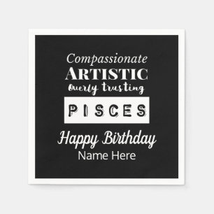 Servilleta De Papel Pisces Zodiac Características del Divertido Cumple
