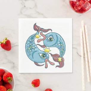 Servilleta De Papel Pisces Zodiac Fish Horoscope