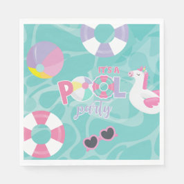 Servilleta De Papel Piscina de fiesta Unicornio Rosa y Morado Cumpleañ