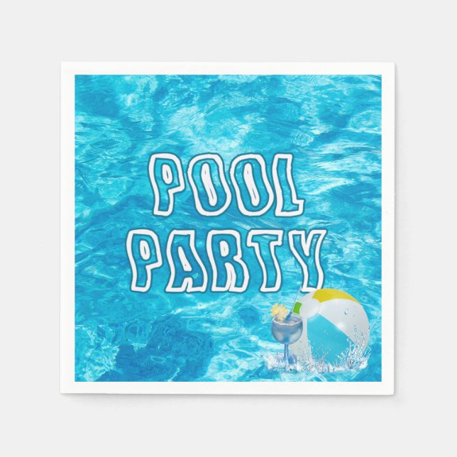 Servilleta De Papel Piscina Fiesta Fun Napkins (Anverso)