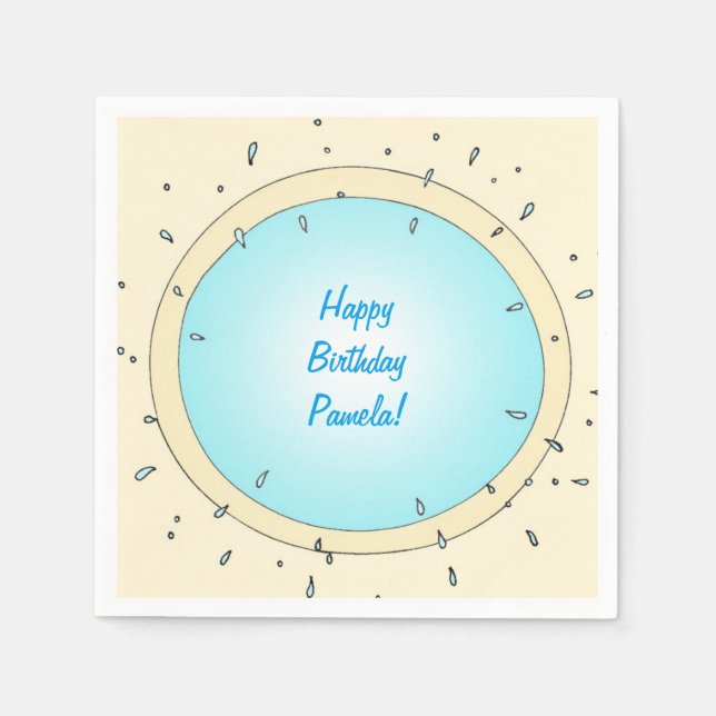 Servilleta De Papel Piscina moderna Splash Napkins de cumpleaños perso (Anverso)