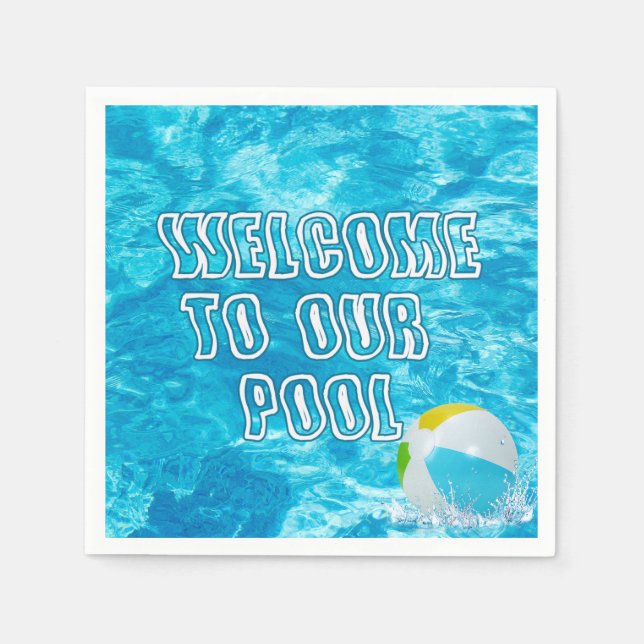 Servilleta De Papel Piscina Nápoles De Bienvenida (Anverso)
