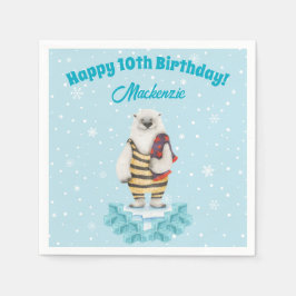 Servilleta De Papel Piscina Polar Oso Invierno Niños Fiesta de Cumplea