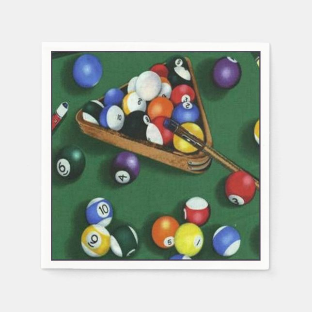 Servilleta De Papel Piscina Romper Cuadros Temáticos Billiards (Anverso)