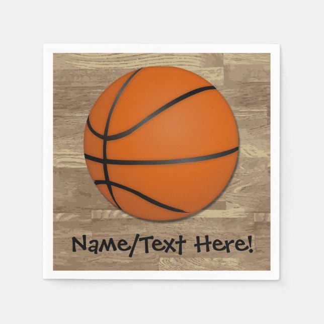 Servilleta De Papel Piso de madera de baloncesto personalizado (Anverso)