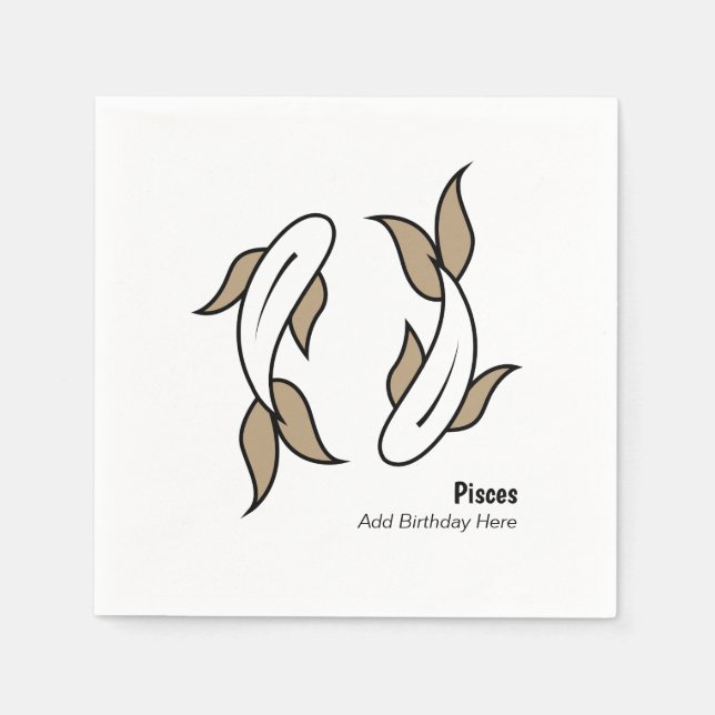 Servilleta De Papel Pissa el pez gemelo zodiaco personalizado (Anverso)